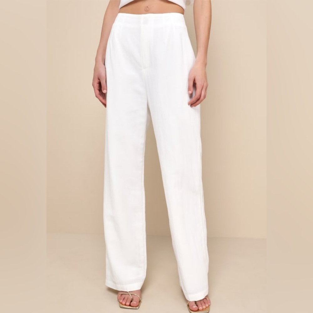 Lulus White Linen Pants